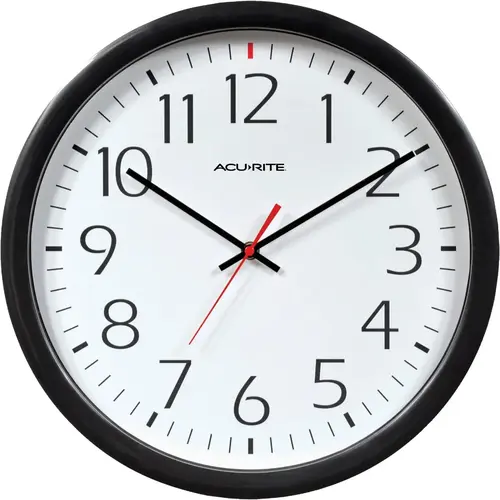 Set & Forget Office Wall Clock Frame: Black/Face: White