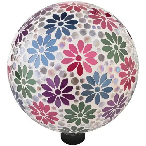 10 In. Dia. Daisy Mosaic Glass Gazing Globe 10 In. Dia. Daisy Mosaic Glass Gazing Globe