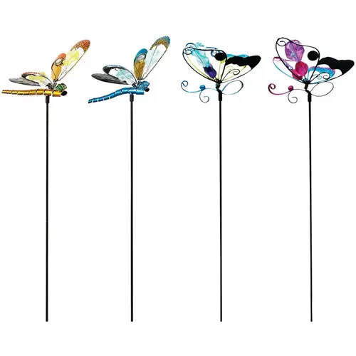 36 In. Metal & Glass Assorted Insect Garden Stake Lawn Ornament - pack of 12 36 In. Metal & Glass Assorted Insect Garden Stake Lawn Ornament - pack of 12