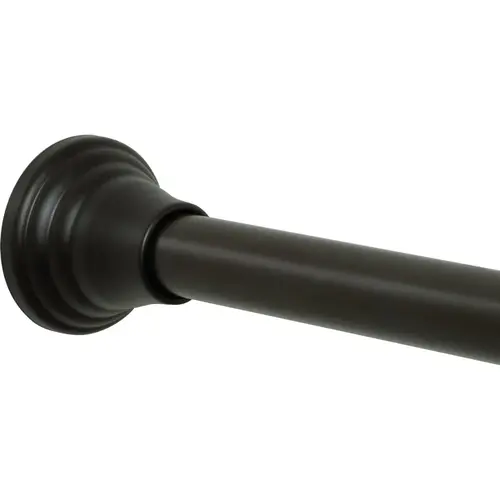 Zenna Home NeverRust 44 In. to 72 In. Adjustable Tension Decorative Shower Rod in Black Zenna Home NeverRust 44 In. to 72 In. Adjustable Tension Decorative Shower Rod in Black