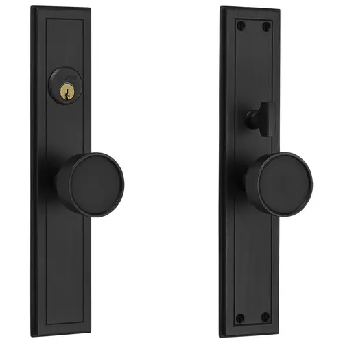 Hollywood Hills Knob by Knob Full Dummy Mortise Lock Trim Blank Plates Satin Black Finish Hollywood Hills Knob by Knob Full Dummy Mortise Lock Trim Blank Plates Satin Black Finish