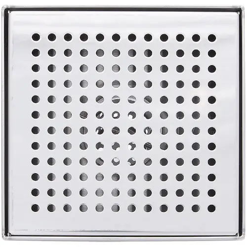 6 In. Square Shower Drain Zero Pattern Chrome
