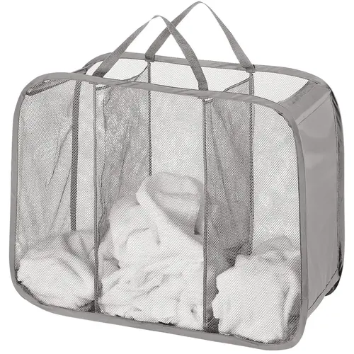 Gray Pop and Fold 3-Bin Laundry Sorter Hamper Gray Pop and Fold 3-Bin Laundry Sorter Hamper