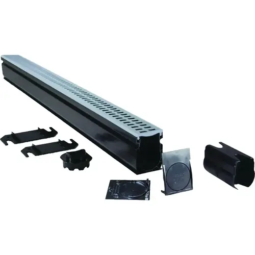 2-1/4 In. x 6 Ft. Gray PVC Slim Channel Drain Kit 2-1/4 In. x 6 Ft. Gray PVC Slim Channel Drain Kit