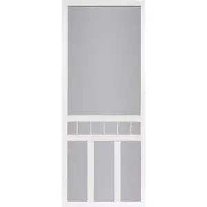Screen Tight WAC32 Waccamaw 32 In. W x 80 In. H x 1 In. Thick White Vinyl Screen Door Wood