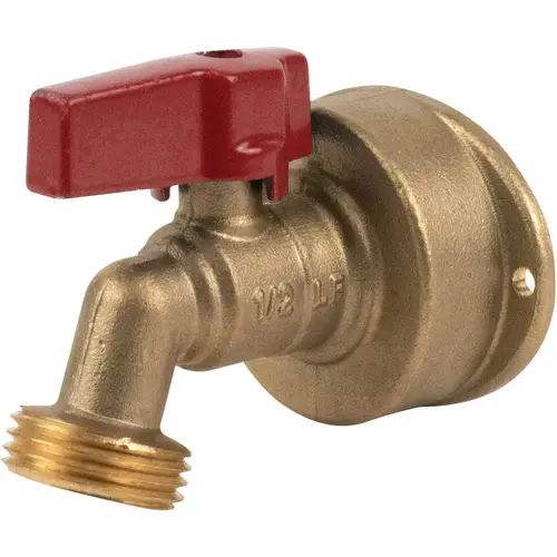 1/2 In. PF x 3/4 In. MHT Quarter Turn Brass Hose Bibb
