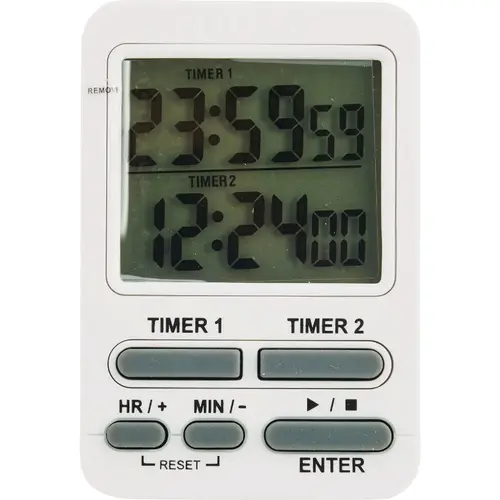 Dual Event Digital Timer With Clock White Dual Event Digital Timer With Clock White