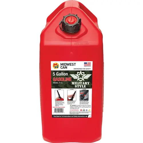 5 Gal. Plastic Military Gasoline Can Red 5 Gal. Plastic Military Gasoline Can Red