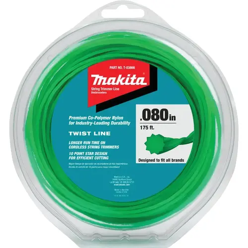 0.080 In. x 175 Ft. Twisted Trimmer Line Green