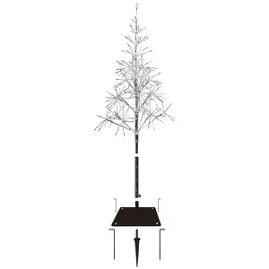 ALPINE CRD111S-SL 53 In. Festive Silver 380-Bulb Warm White LED Prelit Artificial Christmas Tree