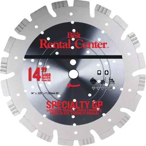 14 In. Alternating Turbo & Wedge Segments Dry/Wet Premium Diamond Blade