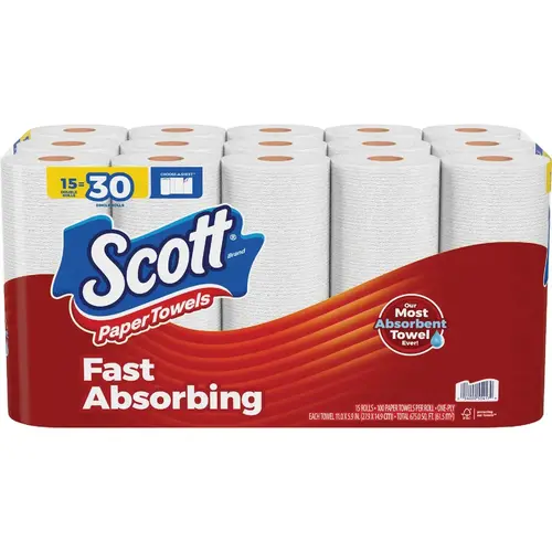 Choose-A-Sheet Paper Towels (15-Double Rolls) White Choose-A-Sheet Paper Towels (15-Double Rolls) White