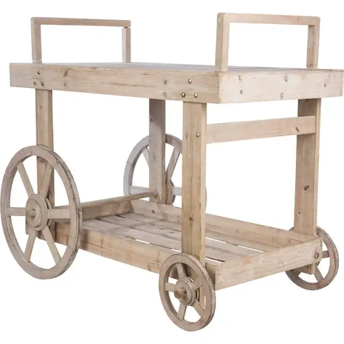 26 In. W. x 37 In. H. x 44 In. L. Wooden Wheeled Planter Cart 26 In. W. x 37 In. H. x 44 In. L. Wooden Wheeled Planter Cart