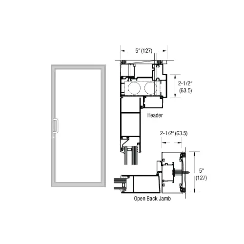 IG600 Series Clear Anodized Custom Up/Over Door Frame for Geared Hinged and Overhead Concealed Closer