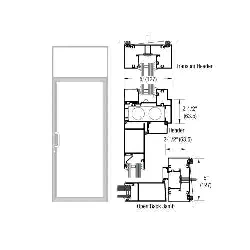 IG600 Series Clear Anodized Class 1 Custom Transom Door Frame for Geared Hinged and Overhead Concealed Closer