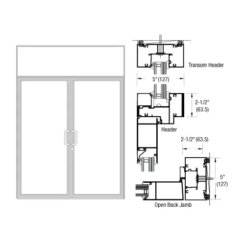IG600 Series Clear Anodized Custom Transom Door Frame for Geared Hinge, Flushbolt Strike, and Surface Closer IG600 Series Clear Anodized Custom Transom Door Frame for Geared Hinge, Flushbolt Strike, and Surface Closer