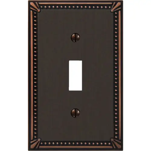 Imperial Bead 1-GangCast Metal Toggle Switch Wall Plate, Aged Bronze
