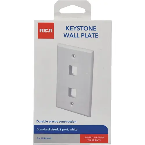 Keystone 2-Port White Modular Wall Plate