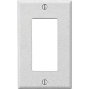 Amerelle C982RW PRO 1-Gang Stamped Steel Rocker Decorator Wall Plate, White Wrinkle