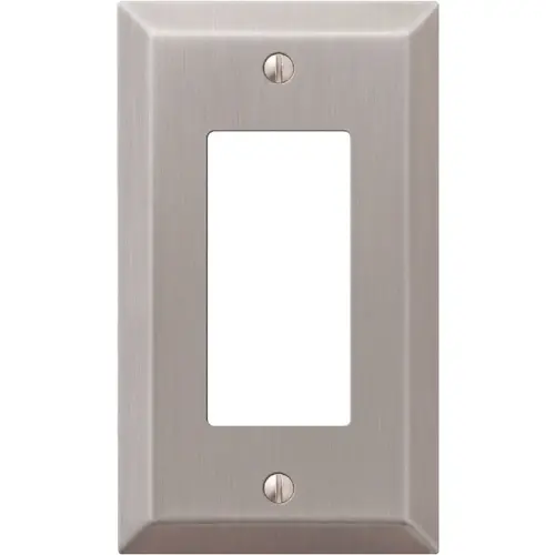 1-Gang Stamped Steel Rocker Decorator Wall Plate, Brushed Nickel