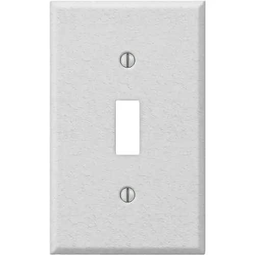 PRO 1-Gang Stamped Steel Toggle Switch Wall Plate, White Wrinkle