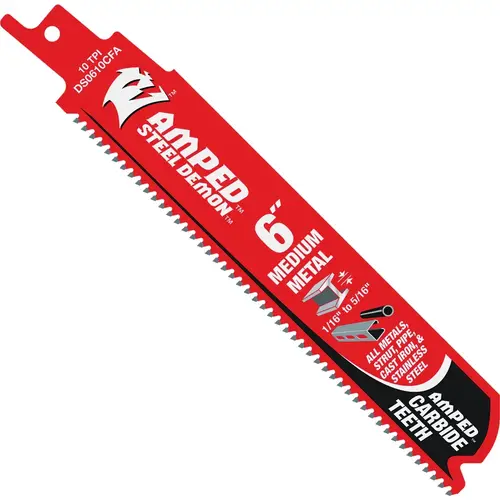 Steel Demon 6 In. Medium (1/16 in. - 5/16 in.) Metal Reciprocating Saw Blade - pack of 3 Steel Demon 6 In. Medium (1/16 in. - 5/16 in.) Metal Reciprocating Saw Blade - pack of 3