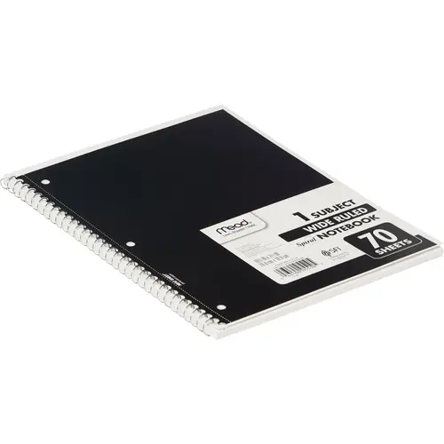 7-1/2 In. W. x 10-1/2 In. H. 70-Sheet 1-Subject Side-Spiral Notebook