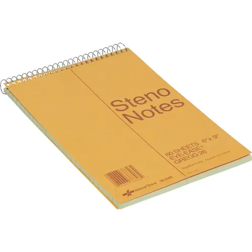 6 In. W. x 9 In. H. 60-Sheet Top-Spiral Steno Pad 6 In. W. x 9 In. H. 60-Sheet Top-Spiral Steno Pad