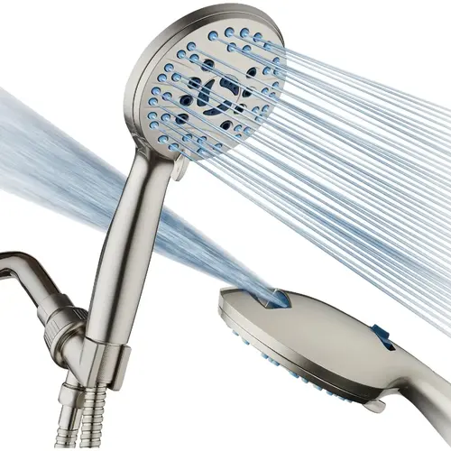Brushed Nickel 6-Setting Handheld Shower Head