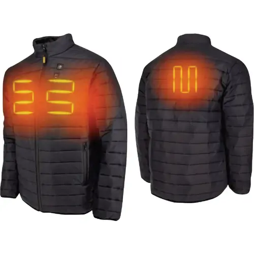 Men's Black Puffer Heated Jacket Kit, L Men's Black Puffer Heated Jacket Kit, L