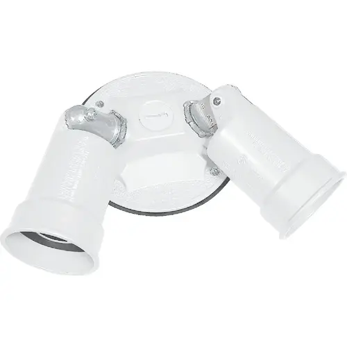 PAR38 2-Head Round White Weatherproof Lamp Holder PAR38 2-Head Round White Weatherproof Lamp Holder