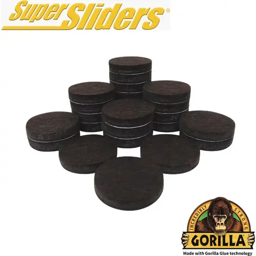 Super Sliders 1-1/2 In. Brown Felt Pad (24-Piece) Super Sliders 1-1/2 In. Brown Felt Pad (24-Piece)