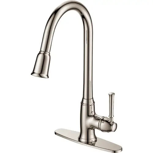 Compass Manufacturing 5129BN Brookfield 1-Handle Brushed Nickel Kitchen Faucet Compass Manufacturing 5129BN Brookfield 1-Handle Brushed Nickel Kitchen Faucet