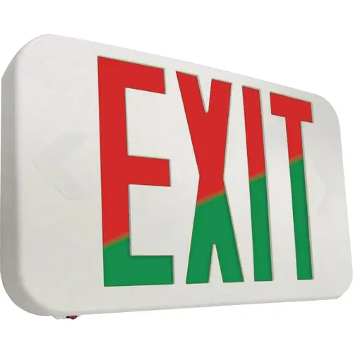 Red/Green Selectable Lettering Polycarbonate LED Exit Sign White