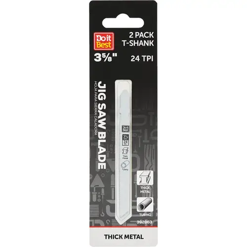 T-Shank 3-5/8 In. 18 TPI Thick Metal Cutting Jigsaw Blade - pack of 2 T-Shank 3-5/8 In. 18 TPI Thick Metal Cutting Jigsaw Blade - pack of 2
