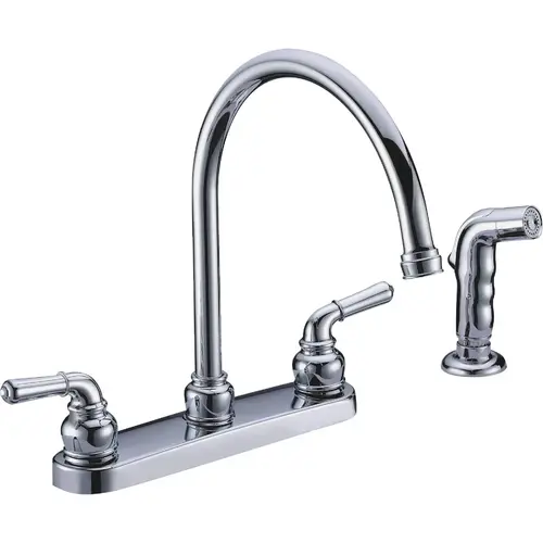 Compass Manufacturing 5202C-WS Brookfield 2-Handle Chrome Hi Rise Kitchen Faucet With Spray Compass Manufacturing 5202C-WS Brookfield 2-Handle Chrome Hi Rise Kitchen Faucet With Spray