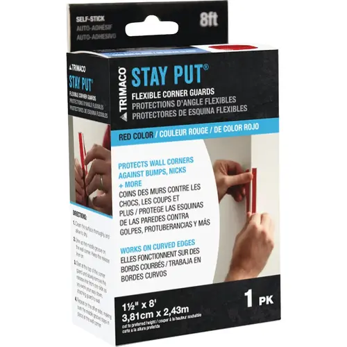 Stay Put 1.5 In. x 8 Ft. Flexible Corner Guard Clear Stay Put 1.5 In. x 8 Ft. Flexible Corner Guard Clear