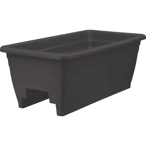Deck Rail Planter 9" H X 12" W X 24" D Plastic Black Black