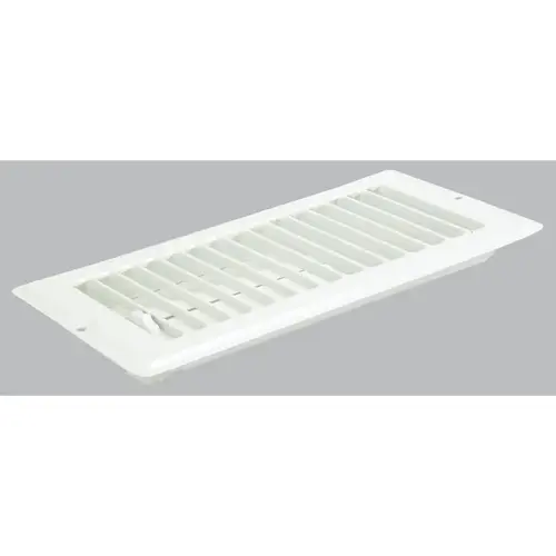 4 In. x 8 In. x 9/16 In. White Steel Floor Register 4 In. x 8 In. x 9/16 In. White Steel Floor Register