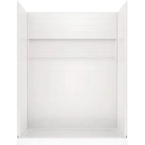 NexTile 6032 60 In. x 74 In. x 32 In. Direct-to-Stud Shower Wall Kit in White (4-Piece)