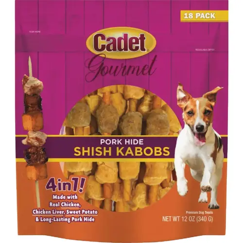 Gourmet 12 Oz. Pork Hide Shish Kabob Dog Treats Gourmet 12 Oz. Pork Hide Shish Kabob Dog Treats
