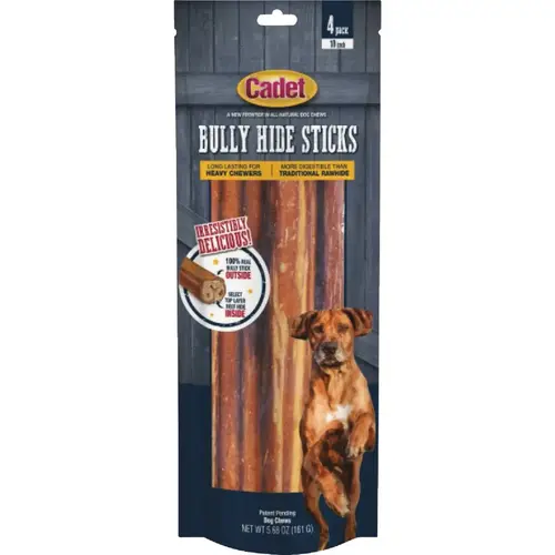 Large Bully Hide Sticks All-Natural Dog Chews (4-Count) Large Bully Hide Sticks All-Natural Dog Chews (4-Count)