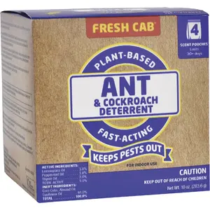 Fresh Cab FC4P36D6ANTRO Fresh Cab Ant and Cockroach Deterrent, Woodsy, 10 oz Pouch