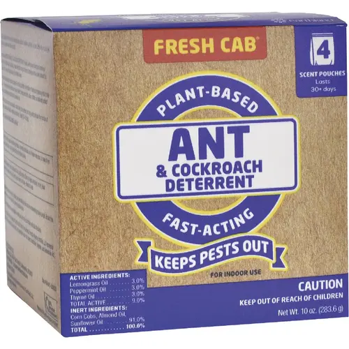 Fresh Cab Ant and Cockroach Deterrent, Woodsy, 10 oz Pouch