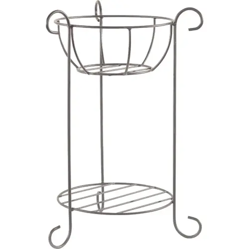 24 In. H. Black Powder Coated Steel Plant Stand