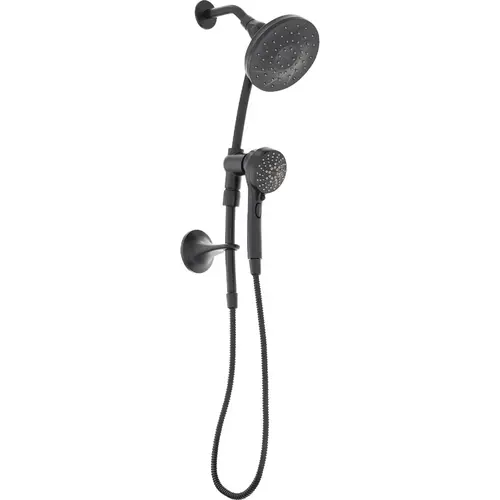 6-Function Matte Black 6-1/2 In. Dia. Spray Head Hand Shower