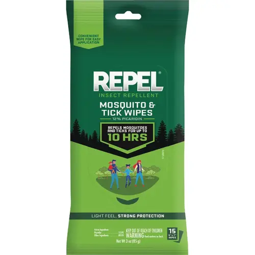 Insect Repellent Towelettes For Mosquitoes/Ticks 15 ct Insect Repellent Towelettes For Mosquitoes/Ticks 15 ct