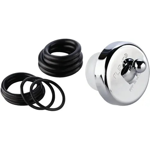 Flip-it Fit All Bathtub Drain Stopper with Chrome Finish