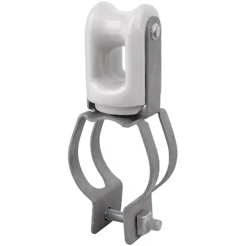 1-1/4 In. to 1-1/2 In. Pipe Mount Porcelain & Steel Wire Holder