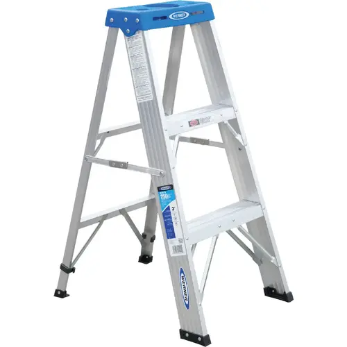 3 Ft. Aluminum Step Ladder with 250 Lb. Load Capacity Type I Ladder Rating